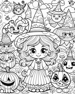 cute Halloween coloring page for adult