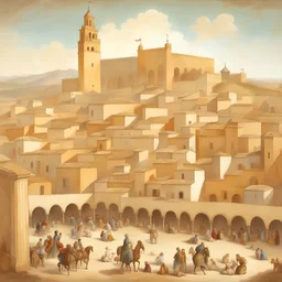 صورة ملونة لمدينة أندلسية في عصر ملوك الطوائف