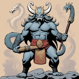 [comics Head Lopper style by Andrew MacLean] [mexican art by luchadora] the year of the snake is the year of the dragon