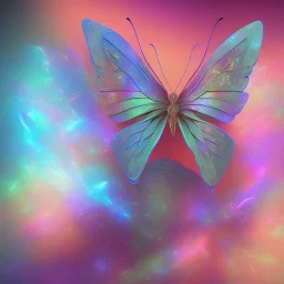 luminous pastel colors, butterfly