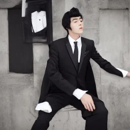 Korean black haired man in tuxedo