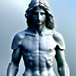 White Sculpture aragorn, full body, greek sculpture style, full body, fresco background, hyper realistic, 8k,