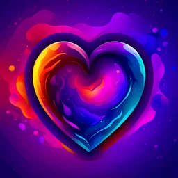 Create dark purple heart and multicoloured background