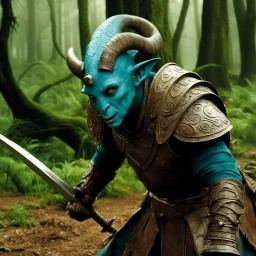 [photo from Pan's Labyrinth (2006)] the coloured extra terrestrial alien warrior was quick to laugh quick and terrible in his wrath. He was a valiant trencherman, and strong drink was a passion and a weakness with him. His fine ring-mail which sheathed his arms and leg; the blade at his girdle was a great broadsword; and his scarlet cloak could have been spun nowhere but in Ophir. his boots are in fur.