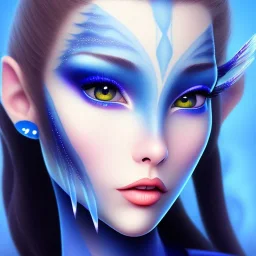 Blue Wearing make up avatar pandora