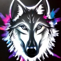 Spray paint wolf