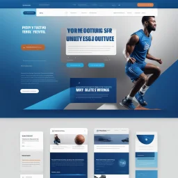 Design a user-friendly and visually appealing landing page for a sport website, prioritizing an intuitive user experience, blue colors