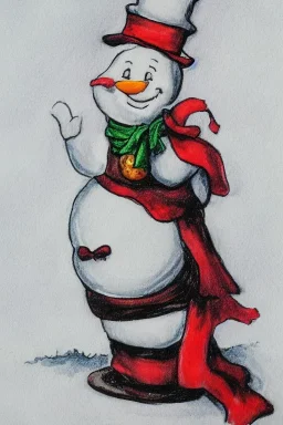 portrait, lady, full body shot, medium shot, style of frosty the snowman