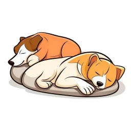 2 Dogs sleeping cartoon