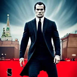 henry cavill as james bond, pointing gun, moscow red square, cinematic, hd, 4k