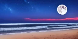 night beach whit full moon