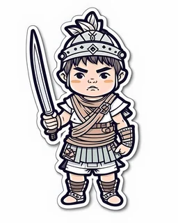 child warrior wears a diaper sticker