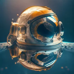 astronaut helmet reflecting the starts