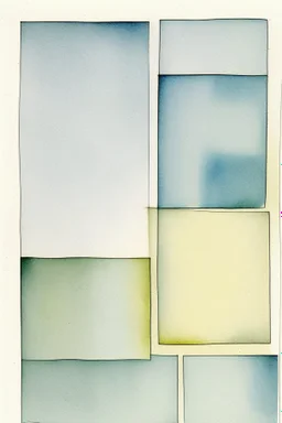 Abstract watercolor in the style of Agnes martin. Sketchy pencil outlines