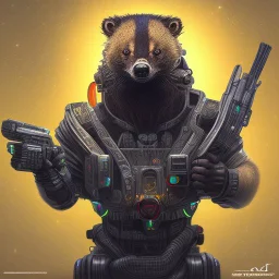 angry cyberpunk honey badger