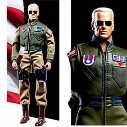 G.i. Joe toy air force bomber jacket doll Joe Biden face sunglasses with boots full body in package 2020, in a box with gun