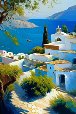 Greece landscape,painting