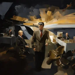 Putin, President Xi Of China And Joe Biden Play Chess With Atomic Bomb Mushroom Cloud,Complex Surgical Instruments Intermixed With A Newborn Boy,Minimalism,Painting By Adrian Ghenie,Rene Magritte,Pablo Picasso,Michelangelo,Salvador Dali,Lucian Freud