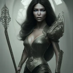 Jenifer Lopez, long black hair, elemental face, Unreal Engine 5, highly detailed, highest quality, digital painting, complex 3d render, unreal engine render, insane detail, intricate photograph quality, magnificent, majestic, highly intricate, Realistic photography, grand hall, wicked throne, holding scepter, crown of barbwire, dark color palette, metallic, highly detailed, highest quality, digital painting