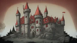 Vampire castle, comic style