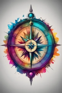 cool compass colorful