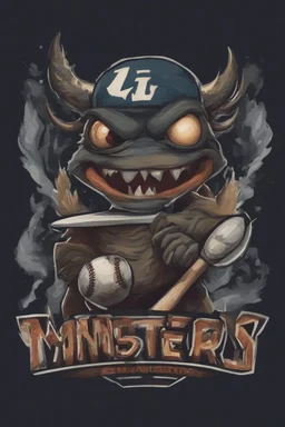 "Lil Monsters" baseball team logo,