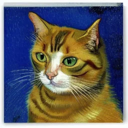 Portrait of a cat by Van Gogh