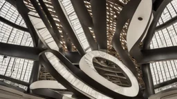 Museum ceiling, modern style, natural lighting