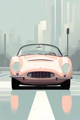 1962. Sports car. Soft colors. Perfect details. Minimalist design