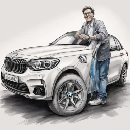 нарисуй счастливого владельца бмв