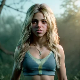 Shakira, artist, Realistic image, waist up portrait. perfect eyes, glow, circle iris. concept art, smooth, unreal engine 5, god lights, ray tracing, RTX, lumen lighting, ultra detail, volumetric lighting, 3d, finely drawn, high definition, 4k.