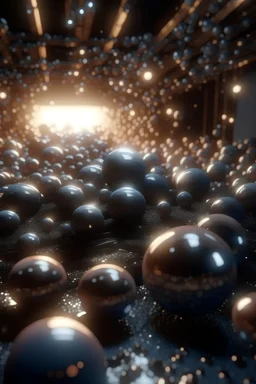 a agglomeration of shining spheres of energy, floating in infinity, surrounded by bands of crackling energy. hyperrealistic 3d-render unreal engine 5