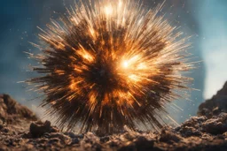 Atomic explosion, made of shatered glass, ULTRA REALISTIC, details, intricate detail, professional lighting, film lighting, 35mm, anamorphic, lightroom, cinematography, bokeh, lens flare, film grain, hdr10, 8k, Roger Deakins, incredibly detailed, reflect, sharpen