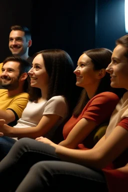 Beraber film izleyen 5 kişi