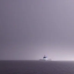 battlecruiser coming out of a fog bank