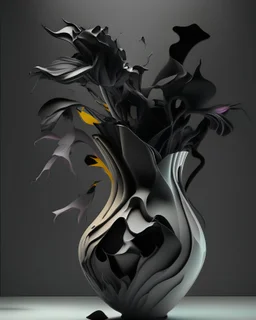 A vase, high contrast, chaotic