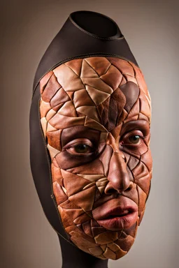 a terrifying human patchwork sewn of human skin. horror setting.