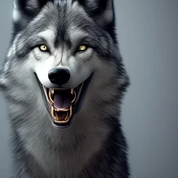 Black Wolf, teeth, 8K, cinematic lighting, sharp focus, masterpiece, expert