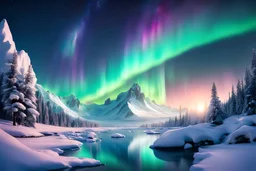 polar light in a Fantasy wonderland @Llaisy polar light in a Fantasy wonderland with cascades, vaisseaux dans le ciel, étoiles brillantes