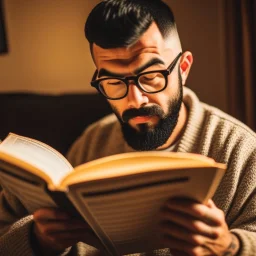 A picture of a person reading a remarkable book on self-development, with a focus on working on self-improvement and acquiring new knowledge.