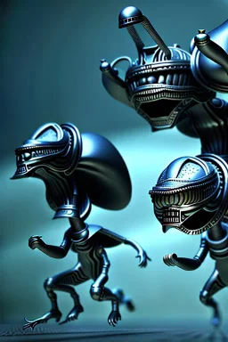 aliens invade clean art NFT, blender 3d