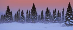 mountain range pine wood in the snow by Andrea del sarto