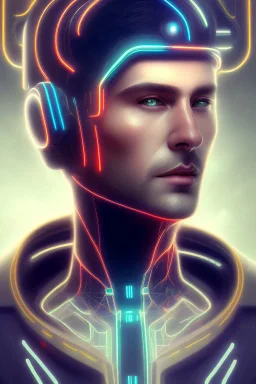 cyberpunk, head, men, portrai, tron