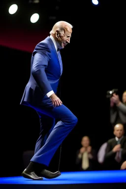 jo biden shaking his butt on stage, zeiss prime lens, bokeh like f/0.8, tilt-shift lens 8k, high detail, smooth render, down-light, unreal engine, prize winning