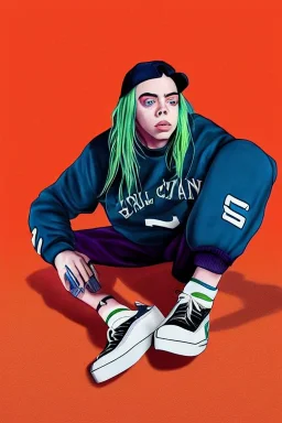 Billie Eilish, legs, photorealistic, 2k