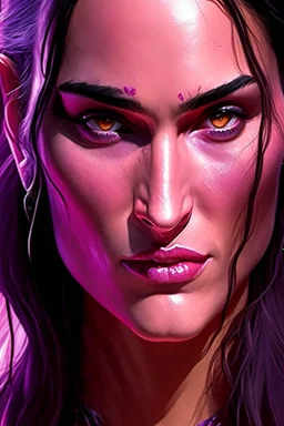 actress megan fox, purple skin