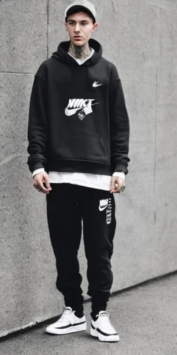 Man wearing stussy hoodie nike