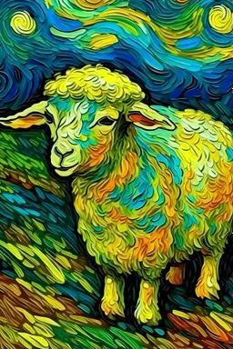 خروف العيد باسلوب رسم فان جوخ