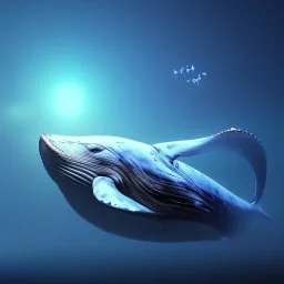 Beautiful dream whale and butterfly unreal 5, octane render, cinema4d, redshift render, hyper realistic, cenematic, vibrancy, synthwave, retouch, centered, dynamic lighting, dramatic lighting, 4k, highly detailed, attractive beautiful, realistic, virtual reality, epic composition, holographic,