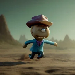 Mr. Peanut running away from aliens